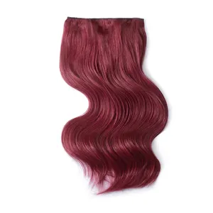 Tissage de cheveux humains indiens Remy rougeâtre, ondulé, texture naturelle, soyeux, HD transparent, double tirage, densité 100% - Product Image 4