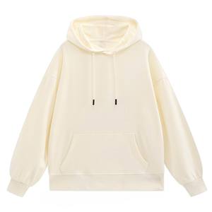 OEM 260g Twill Hooded Sweatshirt Drop Shoulder Loose Fit Solid Color Unisex Adult Parent Child Matching Custom Print <b>Hoodie</b> - Product Image 6