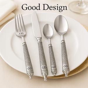 Ensembles de couverts en métal de styles européens et ensembles de couverts de fête en métal inoxydable, ensembles de couverts en or mat pour mariage et location - Product Image 2