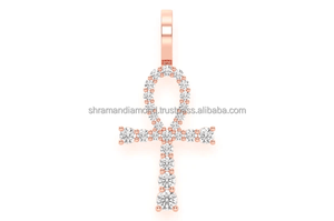 Colgantes de Collar Personalizados Minimalistas con Diseño Religioso, Oro Real de 10K, Diamante Natural, Ojo de Horus, Ankh Egipcio, Cruz de Jesús, Unisex - Product Image 5