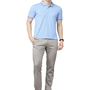 T-shirt Polo Streetwear Bleu Vintage de Haute Qualité, Grammage Lourd, Grande Taille, Unisexe, Été, Logo Personnalisé, Épais, OEM, Vente en Gros - Product Image 5