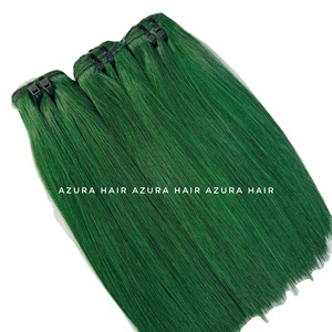 Extensiones de cabello de trama natural de alta calidad, color verde de cabello humano vietnamita - Product Image 4