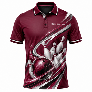 เสื้อโปโลโบว์ลิ่งคลาสสิกสไตล์ทันสมัย ออกแบบเองได้ พร้อมลายพิมพ์แบบเต็มตัว เสื้อโปโลโบว์ลิ่งสำหรับผู้ชาย - Product Image 3