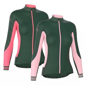 Custom <b>Women</b> Thermal Cycling <b>Jersey</b> Set Long Sleeve Breathable Fleece Lined Bike <b>Jacket</b> Polyester Adults OEM - Product Image 3