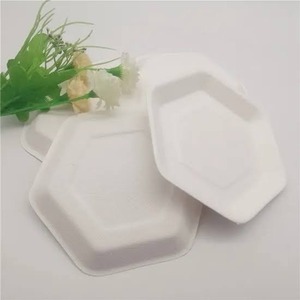 High Demand 7 Inch Hexa Bagasse Moulded Eco-Friendly Compostable <b>Disposable</b> <b>Plate</b> Tableware for Commercial Food Service - Product Image 2