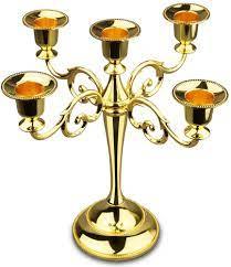 Ornate retro style five arm silver <b>candelabra</b> featuring smooth flared cups, available at wholesale prices. - Product Image 3
