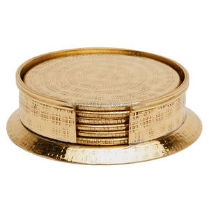 Wholesale Customised Elegant Handmade Brass Tableware Coasters Gold Black Metal Design for Home <b>Decor</b> <b>Table</b> <b>Top</b> Sublimation - Product Image 6