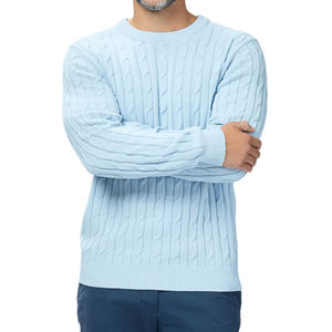 Pulls en laine tricotés chauds d'hiver pour hommes, couleur unie, personnalisables, mode automne, basiques en mélange de coton pour hommes - Product Image 5