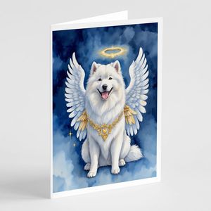 Samoyed My Angel A7 Tarjetas de felicitación caprichosas Paquete de 8 tarjetas de notas en blanco con sobres Tamaño 5x7 - Product Image 1