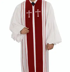 Vente en gros de robes de clergé en polyester à manches longues, uniformes de prêtre sur mesure, fournisseur de vêtements religieux de haute qualité - Product Image 2