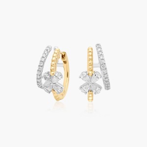 Pendientes Colgantes Unisex de Plata 925 con Baño de Rodio, Moissanita Redonda de Corte Brillante, Joyería de Lujo con Forma de Flor, Estilo Hip Hop - Product Image 1