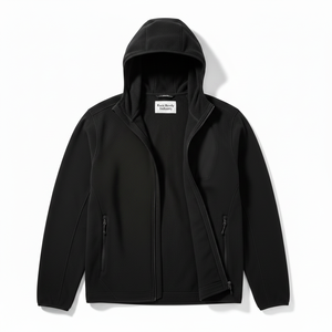 Veste polaire tactique pour homme avec logo personnalisé, à capuche, fermeture éclair intégrale, chaude et thermique, avec poches zippées - Product Image 3
