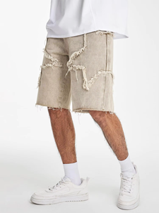 Pantalones Cortos de Mezclilla para Hombre, Cintura Alta, Estilo Casual, Color Sólido, Tela de Algodón, Diseño con Botones - Product Image 2