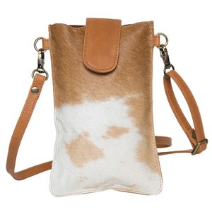 Bolsos de hombro cruzados para mujer, estilo antiguo y elegante, organizador de cosméticos de piel de vaca, artículos esenciales de viaje, en cuero genuino. - Product Image 3