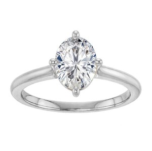 Anillo de Compromiso y Boda Solitario de Moissanita con Corte Ovalado de 8x6mm, Plata de Ley 925, Chapado en Oro de 14K, Lujoso, con Engaste de Garras, Certificado 4 - Product Image 1
