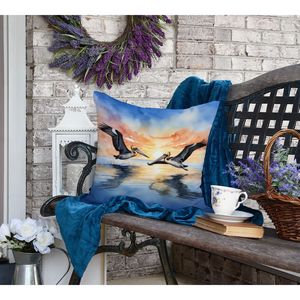 Pelicans Flying Decorativo Throw Pillow Lavable a máquina para uso en interiores y exteriores en sofá cama o patio 18H x 18W - Product Image 5