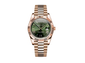 Date de jour jour pierre rose vert olive miyota 8285 président bande seikos mouvement MOD cadran montre - Product Image 1