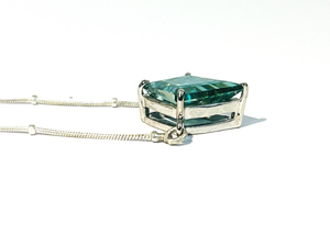 6 Carat Blue Kite Shape Moissanite Fashion Pendant With Chain 925 Sterling Silver making To The Jewellery Gift For Her / Him - Product Image 3