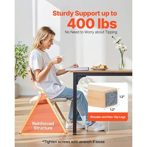 Set di 4 Sedie Pieghevoli Portatili Imbottite Moderne con Telaio in Legno, Comode Sedie Pieghevoli in Legno per Sala da Pranzo - Product Image 2