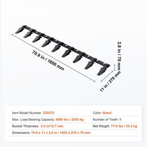 Benna per Trattore Resistente da 72 Piedi con 9 Denti, Capacità di Carico di 4560 Libbre per Trattori e Minipale - Product Image 4