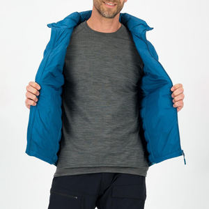 Factory Direct Sale Solid Blue Color Men's Outdoor <b>Jacket</b> Customize Fabric Stand Collar <b>Long</b> Sleeve Slim Fit Men's Puffer <b>Jacket</b> - Product Image 5