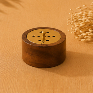 Quemador de incienso moderno de madera con forma ovalada y tapa de latón. Elegante incensario árabe para decoración de lujo del hogar a precio de mayoreo - Product Image 2