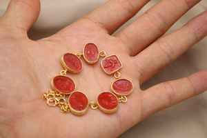 Pulsera Arcoíris de Piedras Preciosas Naturales con Grabado Romano, Hecha a Mano, Calidad Premium, Joyería Griega Clásica Vintage, Regalo para el Día de la Madre - Product Image 4