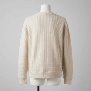 Suéter de punto gofrado con puños acanalados, corte holgado, unisex, térmico, 100% algodón, ropa de calle para invierno - Product Image 2