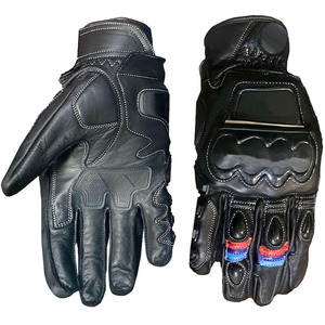 Gants de course en cuir à doigts complets avec protection de la paume, fermeture auto-agrippante, antidérapants pour la conduite en extérieur, universels pour homme, toutes saisons, MOTOCROSS - Product Image 2