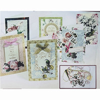 Kit de cartes artisanales pour jardinage PK6 (6 cartes + 6 enveloppes + embellissements) en papier couché simple face pour loisirs créatifs et fabrication de cartes DIY