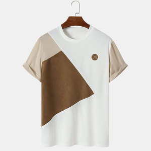 Camiseta elegante para hombre, cómoda, 100% algodón, tela transpirable, perfecta para uso diario informal, atuendo de verano, estilo urbano moderno - Product Image 1