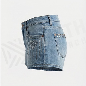 Shorts en jean vintage pour femmes, design streetwear sur mesure, mode décontractée estivale pour femmes, couleur personnalisée, vêtements tendance - Product Image 3