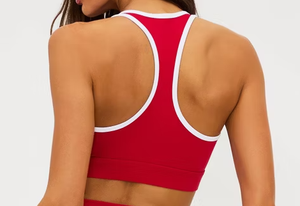 Twist Front Top Yoga Sports <b>Bra</b> White Binding with Removeable <b>Bra</b> <b>Cup</b> - Product Image 2