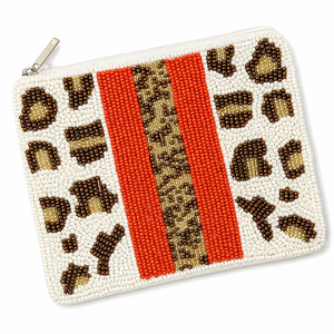 Premium Handmade Leopard Print Glass Beaded <b>Coin</b> Purse Animal Pattern Zipper <b>Wallet</b> Fashion Gift OEM ODM Wholesale for Women - Product Image 3