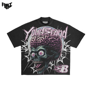 Camiseta Oversize de Streetwear para Hombre, Personalizada, Suave, 100% Algodón, Estampado Gráfico, Corte Holgado Casual, Cuello Redondo, Marca Privada, Proveedor OEM - Product Image 1
