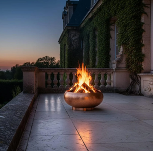 Brasero de hierro martillado con estilo antiguo y construcción resistente a la intemperie, perfecto para calentar y decorar el jardín. - Product Image 5