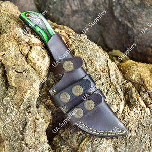 Couteau à Découper à Lame Fixe en Acier Damas de Haute Qualité, Manche en Bois Pakka Vert et Noir, Outil Personnalisé de Chasse et d'Extérieur, Vente en Gros - Product Image 5
