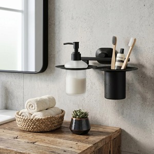 Distributeur de savon liquide mural élégant en acier inoxydable avec pompe au design moderne - Product Image 6