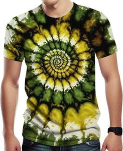 เสื้อยืดผ้าฝ้ายแท้ 100% น้ำหนักเบา พิมพ์ลายมัดย้อม ทรงหลวมสำหรับผู้ชาย ผลิตโดยผู้ผลิตเสื้อยืดคุณภาพสูง รับผลิตเสื้อยืดตามแบบสำหรับผู้ชาย - Product Image 4