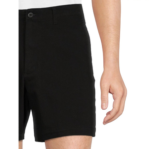 Pantalones Cortos para Hombre 2026, Color Negro Sólido, Estilo Bermuda, Cintura Media, Cierre de Botones, Tela Oxford Informal, Transpirable, de Algodón Tejido - Product Image 3
