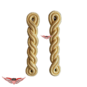 KEW Customize <b>Braided</b> Epaulettes Shoulder Boards Gold Mylar Thread Eco-Friendly Vintage Embroidered Garment <b>Accessories</b> - Product Image 1