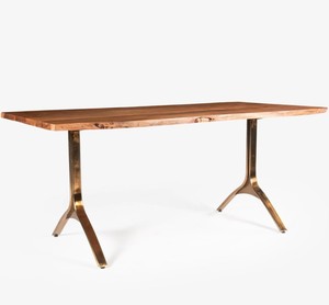 Ensemble de salle à manger scandinave avec structure en acier et plateau en bois, table moderne 6 pièces avec chaises à dossier solide, meubles de maison durables - Product Image 3
