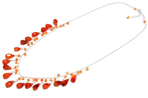 Collier bohème en pierres de cornaline naturelle, perles, argent sterling 925, fait main, bijou statement pour femme, cadeau - Product Image 6