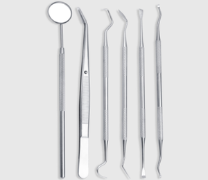 Dental Clinic Instrument Kit Stainless Steel Oral Surgical Mouth Mirror <b>Probe</b> Tweezer Tool Set By Grip Surgical - Product Image 2