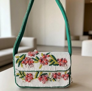 Sac à bandoulière pour femme brodé de perles, motif Santorin, idéal pour soirées, mariages, cadeaux, sac de voyage de luxe, pochette de mode - Product Image 3