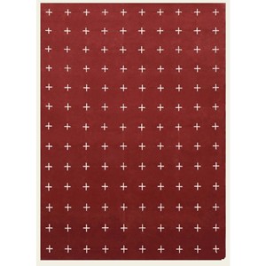 Modern <b>Red</b> Area Rug with White Cross Pattern Hand Tufted Rug Soft Living Room Carpet Bedroom Floor Mat Contemporary Home Decor - Product Image 3
