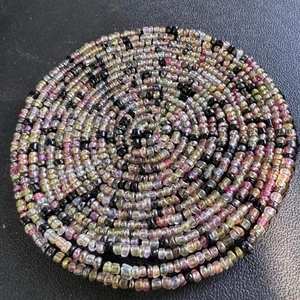 Multicolor Glass Bead <b>Coaster</b> Handmade Round <b>Drink</b> <b>Coaster</b> Artisan Beaded Cup Mat Spiral Beadwork <b>Coaster</b> Elegant Table <b>Coaster</b> - Product Image 4