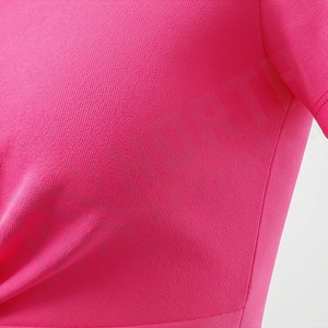 T-shirt court oversize à col rond et épaules tombantes pour femme, couleur unie, style streetwear hip-hop, vêtement tendance de qualité supérieure - Product Image 5