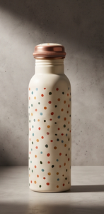 Premium Ayurvedic Enamel Painted Copper <b>Water</b> <b>Bottle</b> Artistic Colorful Spot Design Leakproof <b>Metal</b> Sports <b>Bottle</b> Manufacturer - Product Image 3