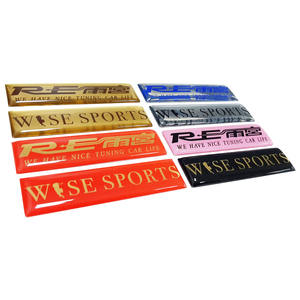 Calcomanía rectangular de resina epoxi 3D personalizada con cúpula de cristal y adhesivo para vehículos - Product Image 5